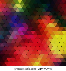 Abstract geometrical multicolored background consisting of triangular elements. Vector illustration.
