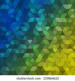 Abstract geometrical multicolored background consisting of triangular elements. Vector illustration.