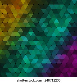 Abstract geometrical multicolored background consisting of triangular elements. Vector illustration.