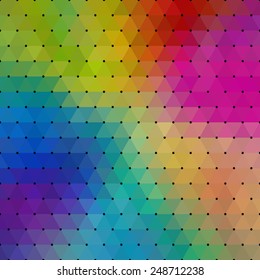 Abstract geometrical multicolored background consisting of triangular elements. Vector illustration.