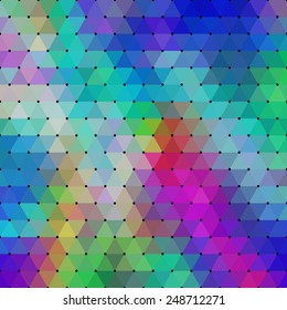 Abstract geometrical multicolored background consisting of triangular elements. Vector illustration.