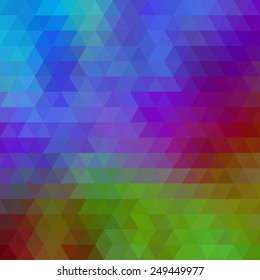 Abstract geometrical multicolored background consisting of bright triangular elements. Vector illustration.