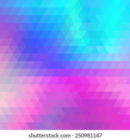 Abstract geometrical multicolored background consisting of bright triangular elements. Vector illustration.