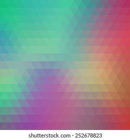 Abstract geometrical multicolored background consisting of bright triangular elements. Vector illustration.