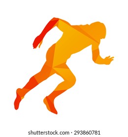 Abstract geometrical orange sprinter