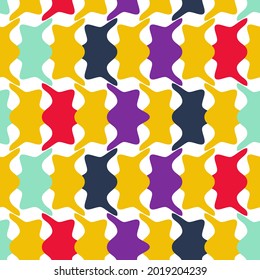 Resumen del patrón orgánico geométrico. Colores vibrantes. Vibes de verano. Para productos textiles, aplicación del producto. Ilustración vectorial, diseño plano