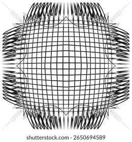 Abstract geometrical ornament. Complex circular pattern. Vector decorative illustration. Symmetrical floral composition.