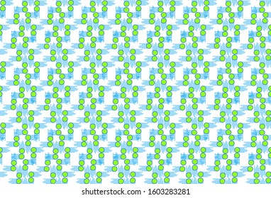 Abstract geometrical pattern with circle and seamless polka dot and white background