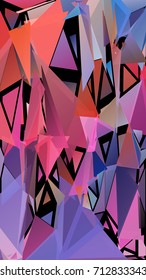 Abstract geometrical pattern consisting of randomly distributed triangles of different sizes and colors