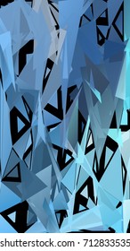 Abstract geometrical pattern consisting of randomly distributed triangles of different sizes and colors