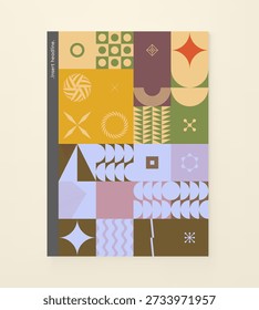Abstract geometrical pattern. Cover design template. Vector illustration for brochure, notebook, notepad, diary, notepad, poster or card.