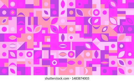 Abstract geometrical pattern desktop background - colorful chaotic vector graphic