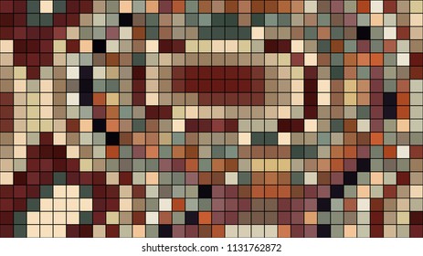 Abstract geometrical pattern formed by squares of different colors. Vector illustration in pixel art style. Colorful  mosaic background. Creative geometric wallpaper.