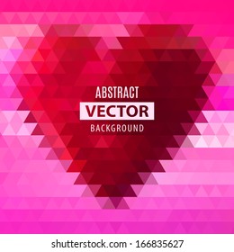 abstract geometrical pattern with love valentine holiday or bridal heart of fashion triangles color romance classic vacation adventure texture abstract trip scene glassware red fashionable sign elegan