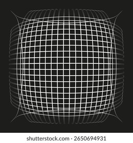 Abstract geometrical pattern. Luminescent wireframe structure. Vector optical illusion. Symmetrical decorative shape.