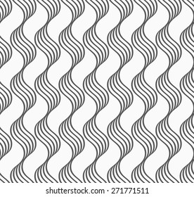 Abstract geometrical pattern. Modern monochrome background.Flat gray with wavy grid.