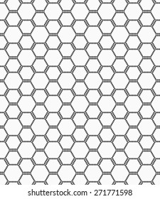 Abstract geometrical pattern. Modern monochrome background.Flat gray with hexagonal bee grid.
