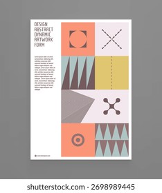 Padrão geométrico abstrato. Mosaico. Composição artística. Modelo de design de capa. Ilustração vetorial para brochura, planejador, diário, notebook ou bloco de notas.