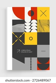 Padrão geométrico abstrato. Mosaico. Composição artística. Modelo de design de capa. Ilustração vetorial para folheto, diário, bloco de notas ou bloco de notas.