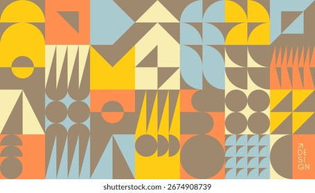 Padrão geométrico abstrato. Mosaico. Ilustração vetorial para cartaz, capa, brochura, cartão, apresentação, folheto ou banner.