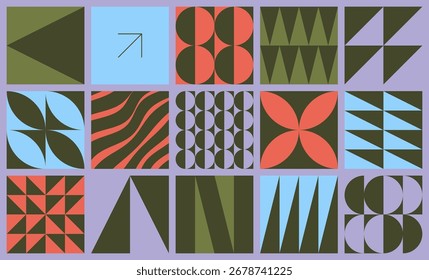 Abstract geometrical pattern. Mosaic. Vector illustration for poster art, cover, brochure, card, presentation, flyer or banner.