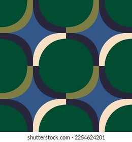 Abstract geometrical pattern in a retro style. Mid century modern texture. Bold and groovy seamless background.