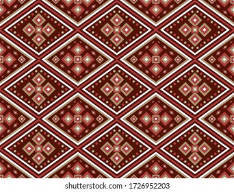 Abstract geometrical pattern with squares polka dot and red background