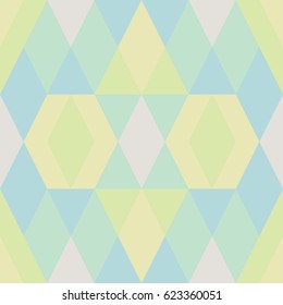 Abstract geometrical pattern with triangles. Vector seamless texture with colorful geometrical shapes.