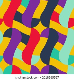 Abstract geometrical pattern. Vibrant colors. Summer vibes. For textile, product application. Vector illustration, flat design
