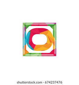 abstract geometrical polygonal initial letter o logo template