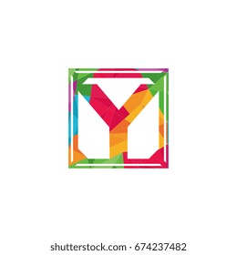 abstract geometrical polygonal initial letter y logo template