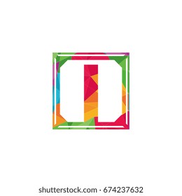 abstract geometrical polygonal initial letter i logo template