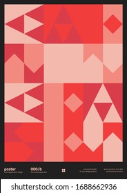 Diseño de afiches geométricos abstracto con texto editable y gráficos. Dibujo de composición geométrica con formas vectoriales simples. Útil para el diseño de afiches, fondo de presentación, volante tamaño A4.