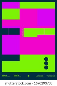 Diseño de afiches geométricos abstracto con texto editable y gráficos. Dibujo de composición geométrica con formas vectoriales simples. Útil para el diseño de afiches, fondo de presentación, volante tamaño A4.