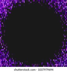 Abstract geometrical rectangle background - modern vector design in purple tones with black blank space in the middle