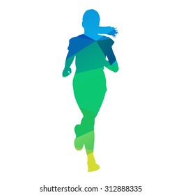 Abstract geometrical running girl