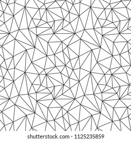 Abstract geometrical seamless black and white pattern. Spider's web. Cobweb. Net. Network. Seamless triangles. Vector illustration.