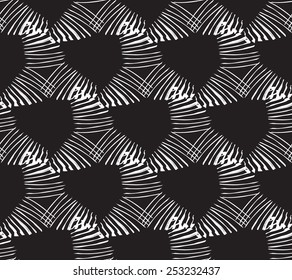 Abstract geometrical seamless hand-drawn pattern. Animal print inspired repeating vector texture. Camouflage mesh graphic background. Cloth design. Used for pattern fills, web page, surface textures.