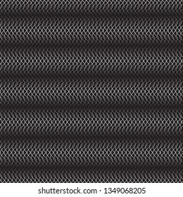 Abstract geometrical seamless pattern. The bound white thin lines on a black background in the form of a grid. Vector graphic ornament of design.