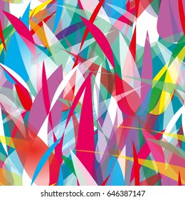 Abstract geometrical seamless pattern with bright multicolored intersected lines. 