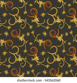 Abstract geometrical seamless pattern with Chinese motifs.