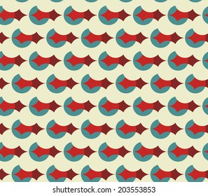 Abstract geometrical seamless pattern with circle shapes. Stylized fish scales texture. Vector illustration.