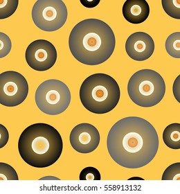 Abstract geometrical seamless pattern with circles. Funny childish design for clothes, wrap, cards, textile, postcards.