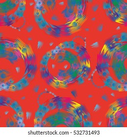 Abstract geometrical seamless pattern curved brush strokes.