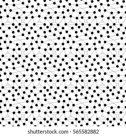 Abstract geometrical seamless pattern. Dots, triangles, squares and lines