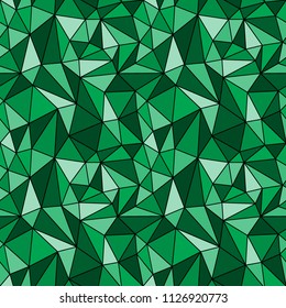 Abstract geometrical seamless pattern. Green triangles. Vector illustration.