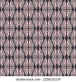 Abstract geometrical seamless pattern,  monochromatic brown color. Neutral tones background. Hand drawn, vector