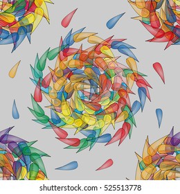 Abstract geometrical seamless pattern with multicolored mandalas.