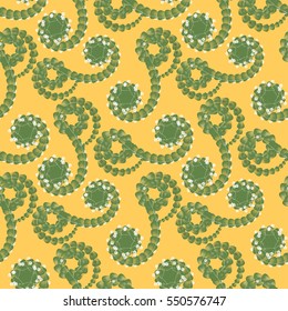 Abstract geometrical seamless pattern with unusual twisted shapes.