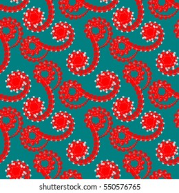 Abstract geometrical seamless pattern with unusual twisted shapes.